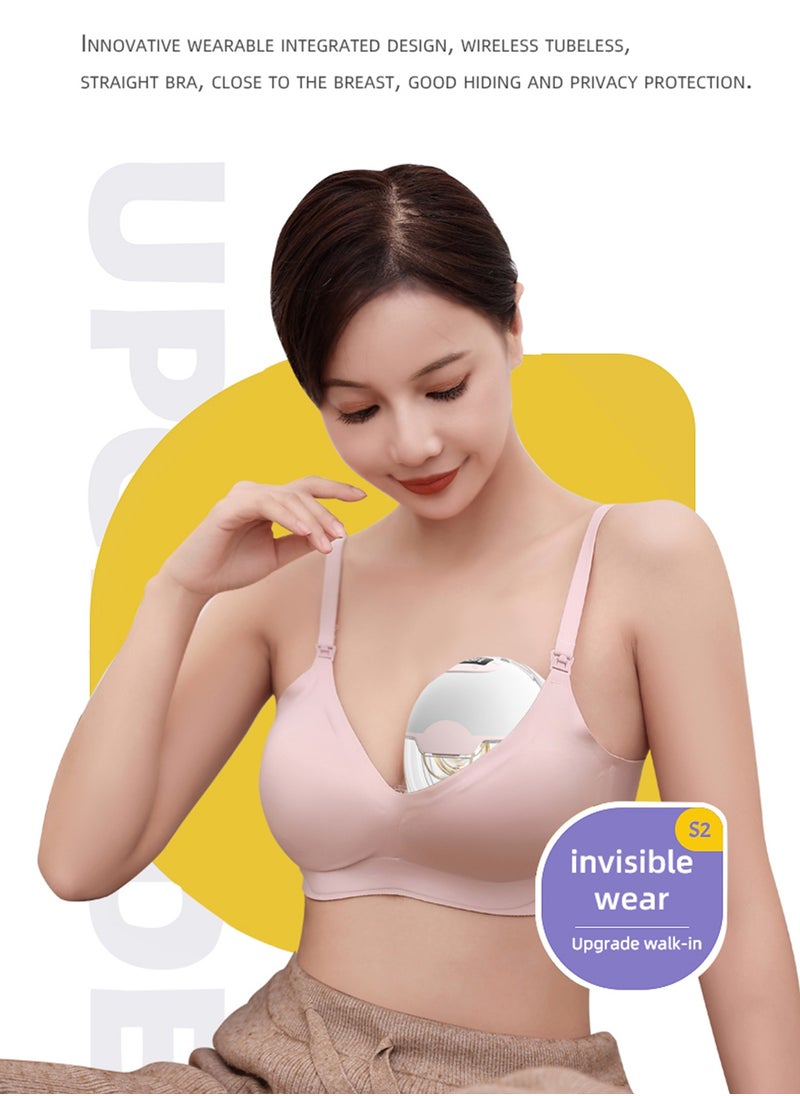 Hands Free Electric Wearable Breast Pump with LED Display 3 Mode and 15 Levels 27MM Flange