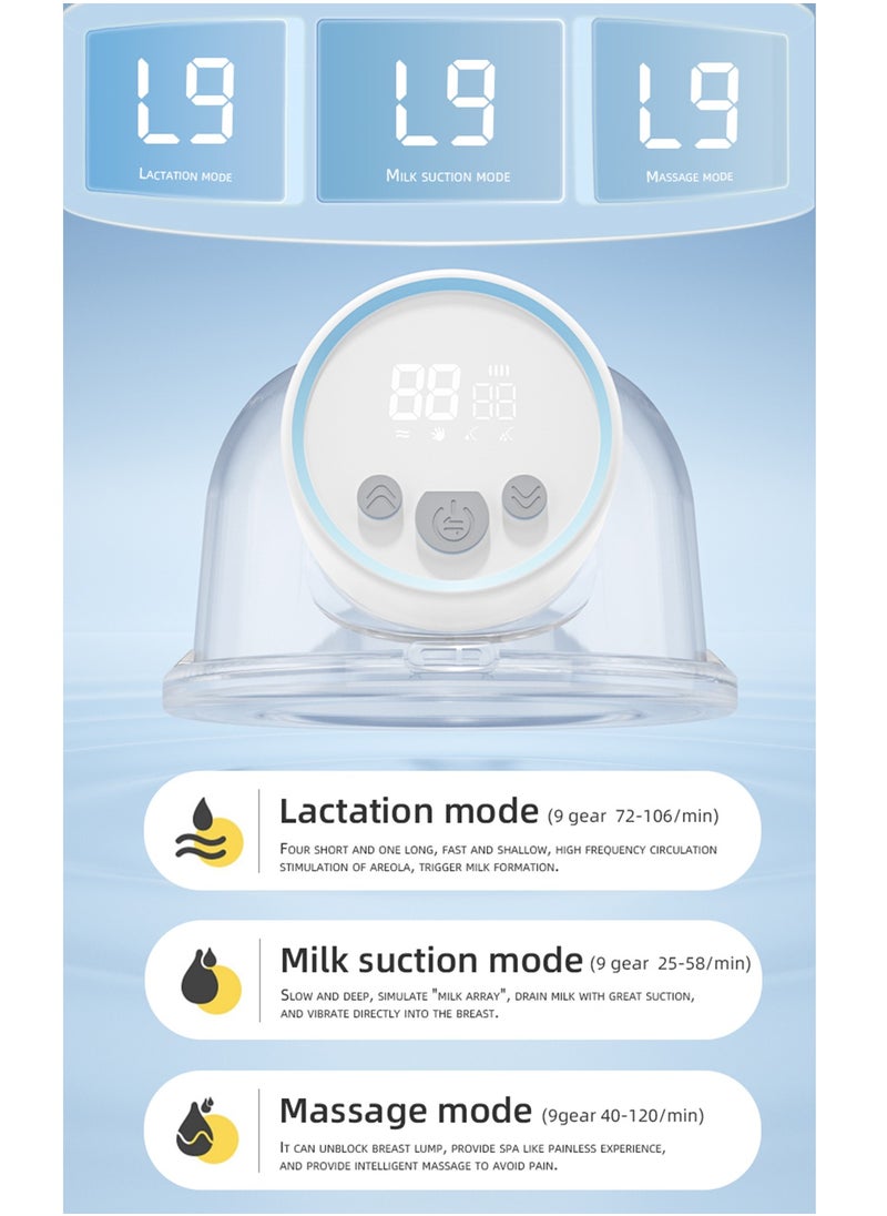 Electric Wearable Breast Pump Hands Free with 4 Modes 9 Levels Rechargeable Smart LED Display