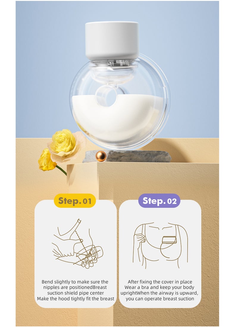 Electric Wearable Breast Pump Hands Free with 4 Modes 9 Levels Rechargeable Smart LED Display