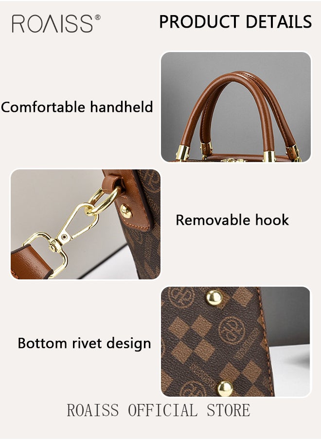 Elegant Exquisite Handbags for Women Letter Pattern Ladies Shoulder Crossbody Bags Gifts for Mom Wife with Silk Scarf and Gift Bag Suitable for Birthday Gift Anniversary or Ramadan