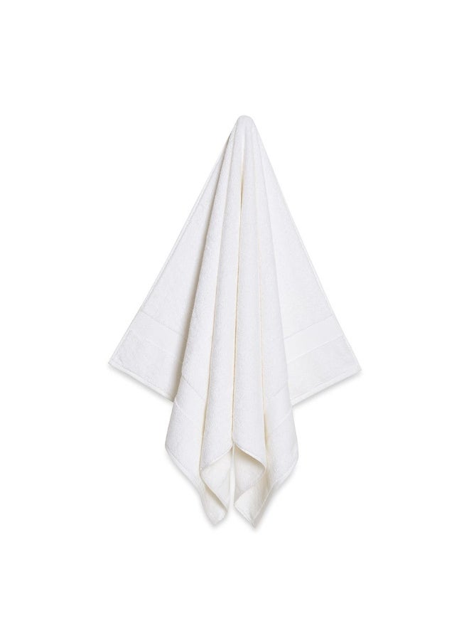 Resort Turkish Cotton Bath Towel, White - 650 Gsm, 147X76 Cm