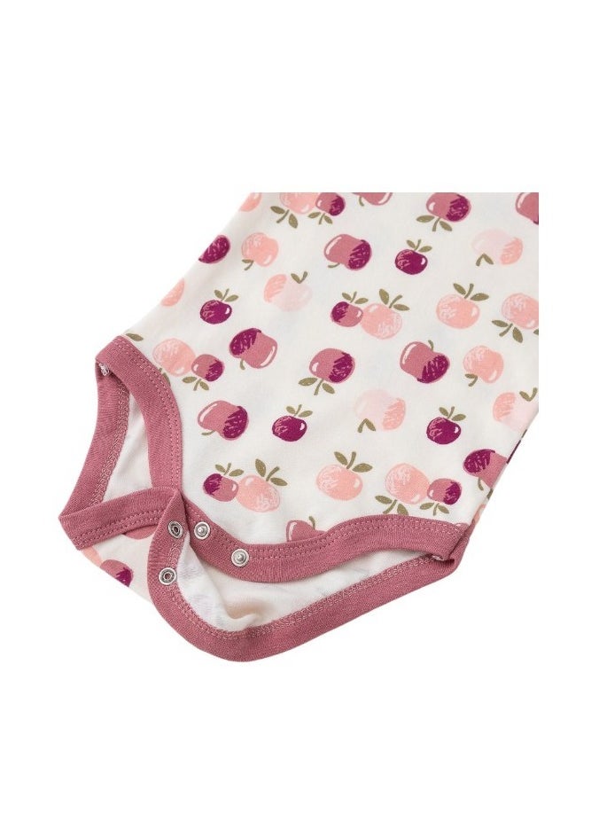 Bambimici Apple Print Babysuit 4-Piece Set with Headbands - Pink