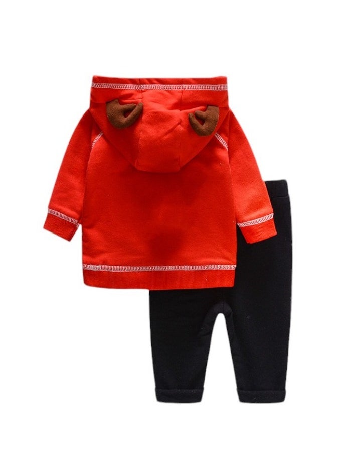 Bambimici Animal Hoodie with Pyjama - Red