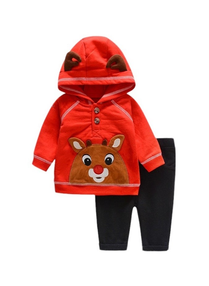 Bambimici Animal Hoodie with Pyjama - Red