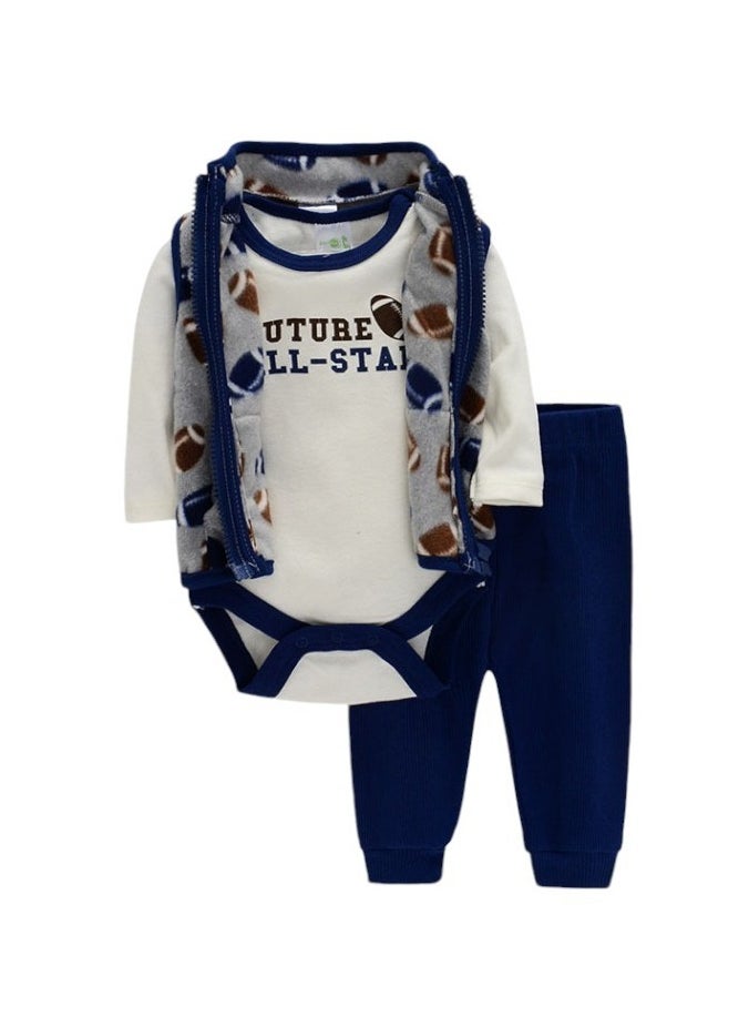 Bambimici  All Star Print Long Sleeve Bodysuit with zipper and Pyjama - Multicolor