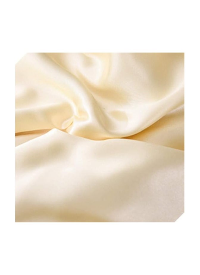 Generic Silk Flat King Bedsheet Quilt Cover Set, Cream, 230 x 250 cm, VG-4BS-SILK-C