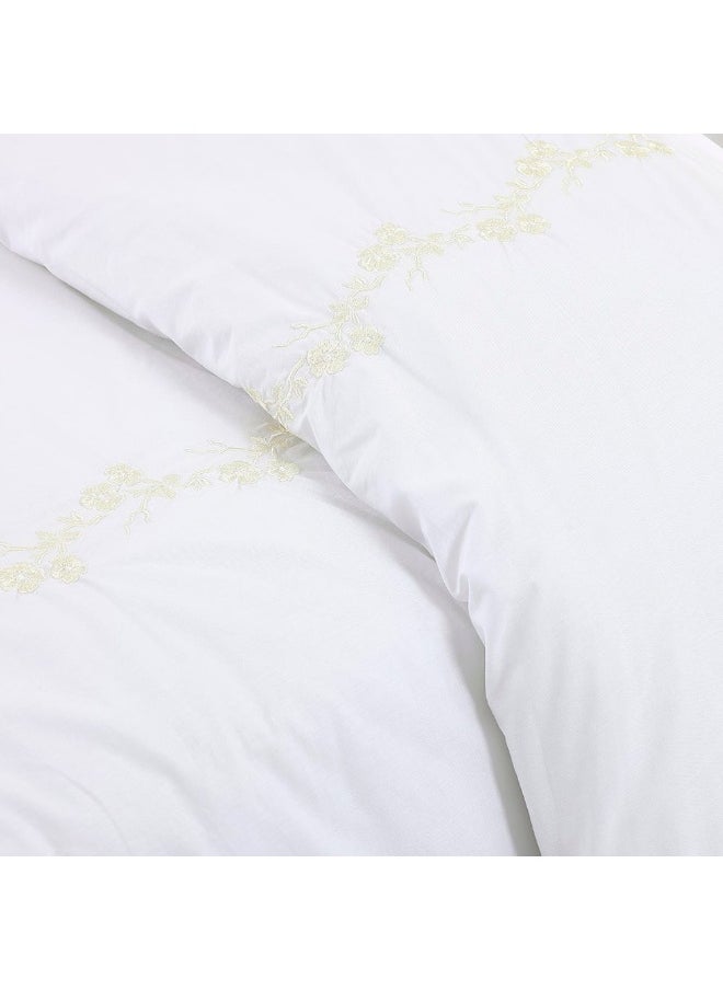 Alvi Super King-Sized Duvet Cover Set, White - 200 Tc, 240X260 Cm