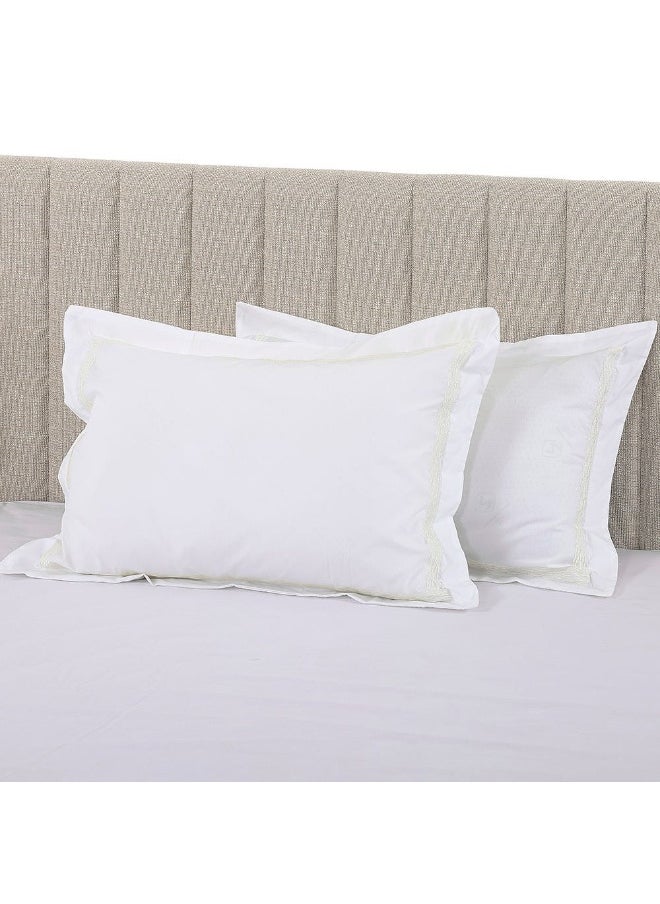 Ivey Super King-Sized Duvet Cover Set, White - 200 Tc, 240X260 Cm