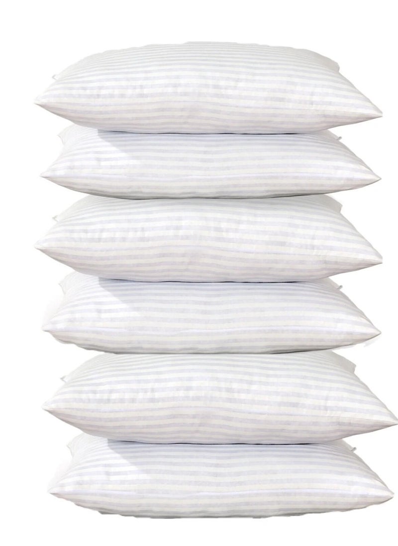 COMFY SOFT & LUXURIOUS HYPOALLERGENIC 50 X 75CM HOTEL QUALITY STRIPE SET OF 6 PILLOW SET