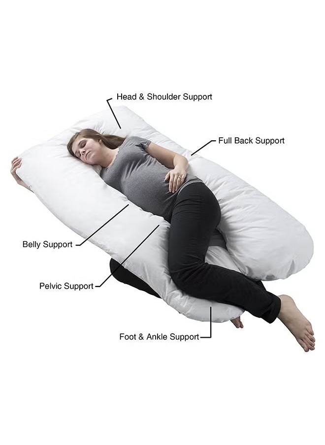 U-Shaped Pillow For Pregnant Women, Waist Support For Pregnant Women Sleeping On The Side, White