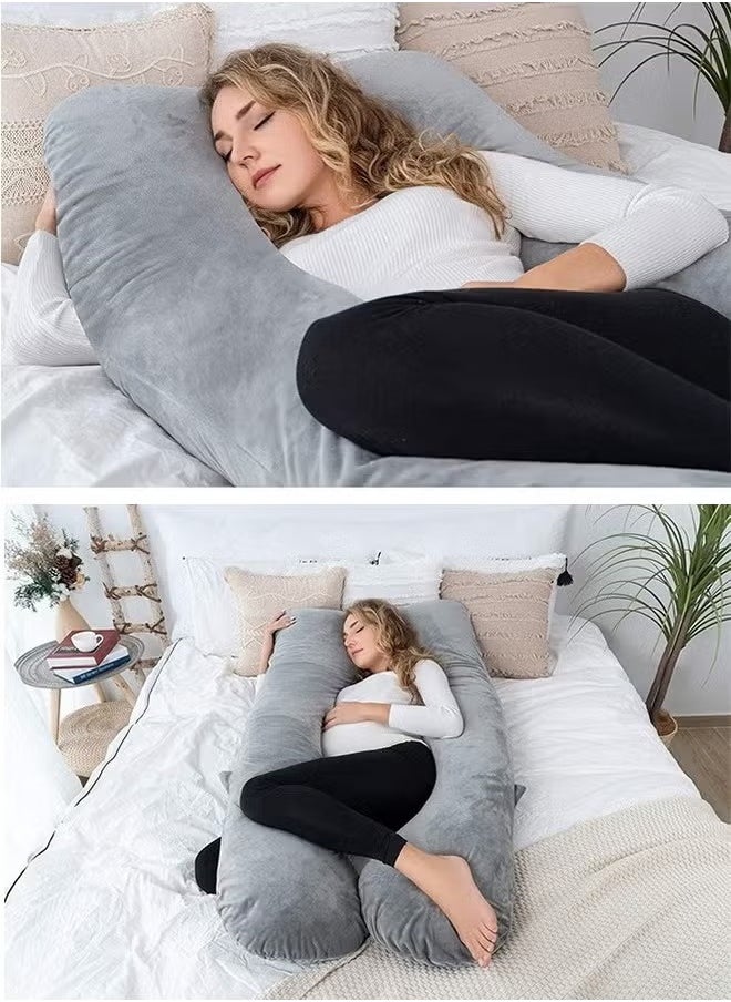 U-Shaped Pillow For Pregnant Women, Waist Support For Pregnant Women Sleeping On The Side, Gray