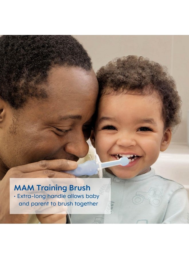 MAM Training Toothbrush for Babies (1 Baby's Brush with Safety Shield), Baby Toothbrush with Brushy The Bear Character, Interactive App, for Girls 5+ Months, Pink