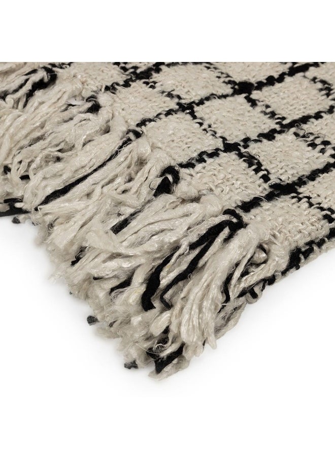 Albian Throw, White And Black - 130X170 Cm