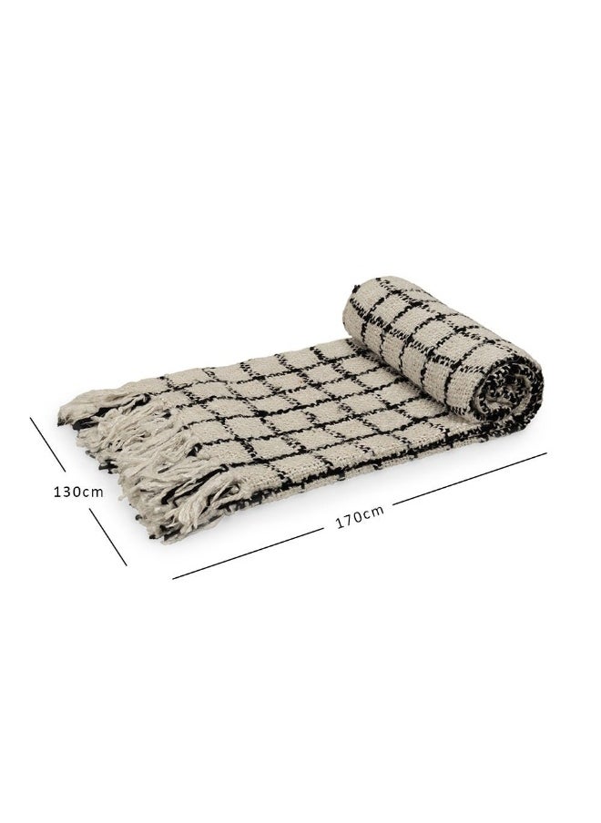 Albian Throw, White And Black - 130X170 Cm