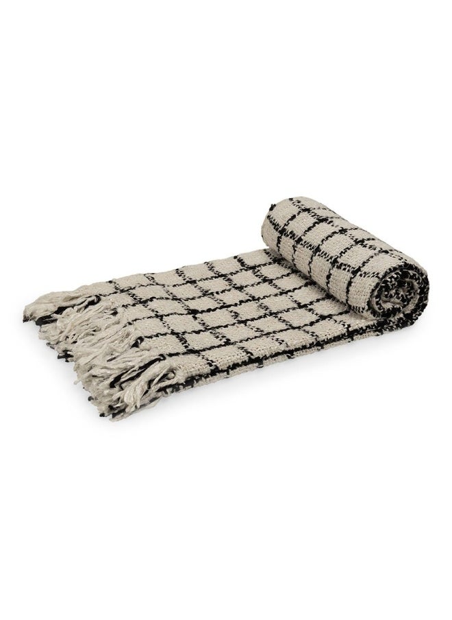 Albian Throw, White And Black - 130X170 Cm