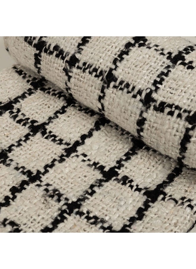 Albian Throw, White And Black - 130X170 Cm