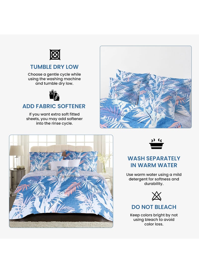 Azure Canopy Bed Sheet Set - Without Filling- 6 Pcs - 4 Pillow Covers - 1 Bedsheet - 1 Duvet Cover        King Size:  Duvet Cover: 220*240cm Fitted Sheet: 200*200cm+30cm Pillow Cases: 50*75cm