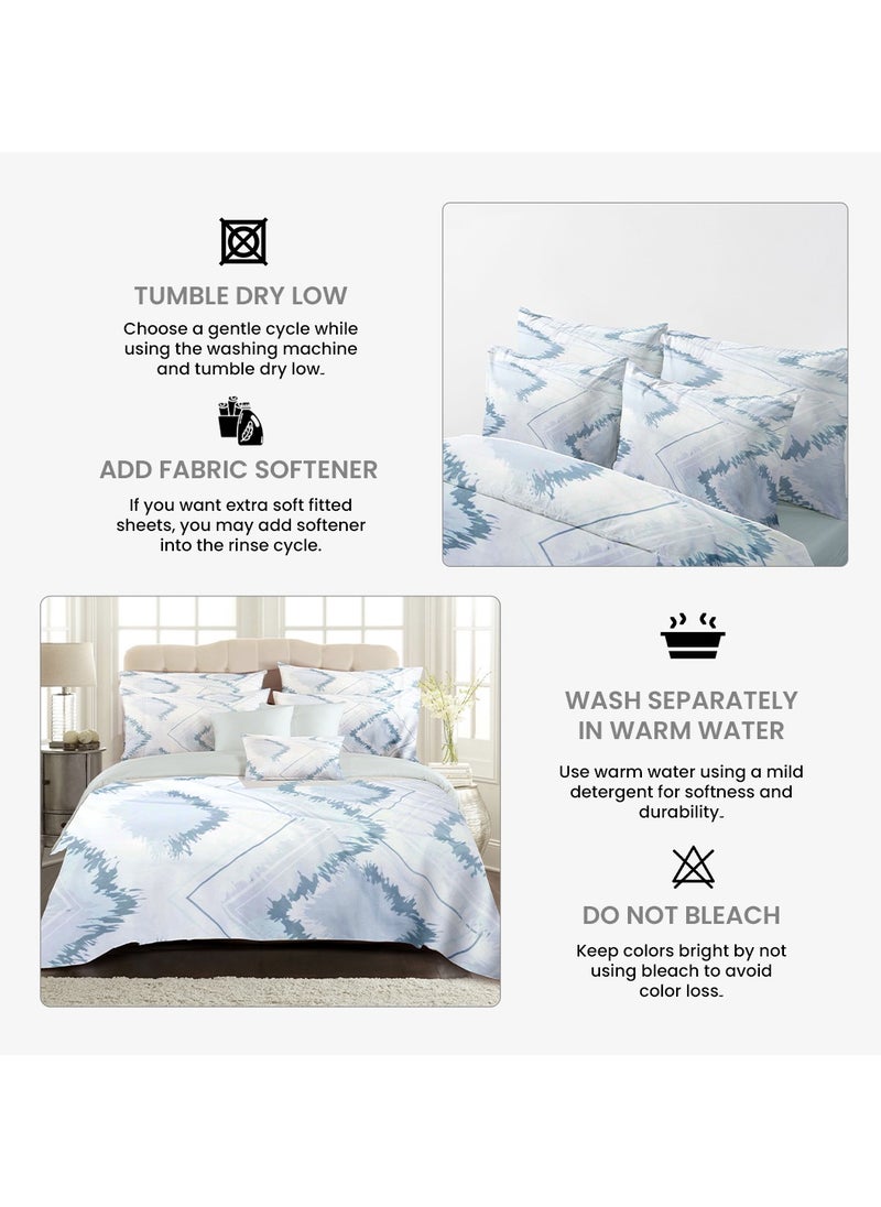 Ocean Breeze Bed Sheet Set - Without Filling- 6 Pcs - 4 Pillow Covers - 1 Bedsheet - 1 Duvet Cover         King Size:  Duvet Cover: 220*240cm Fitted Sheet: 200*200cm+30cm Pillow Cases: 50*75cm