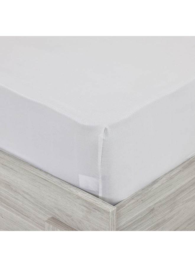 Luxury Egyptian Cotton King-Sized Fitted Sheet Set, White - 180X200 Cm