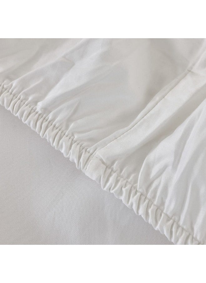 Luxury Egyptian Cotton King-Sized Fitted Sheet Set, White - 180X200 Cm