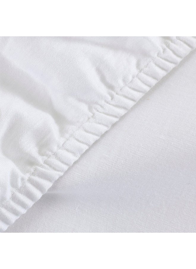 Serene Kids 2- Pieces Single-Sized Fitted Sheet Set, White - 90X200Cm