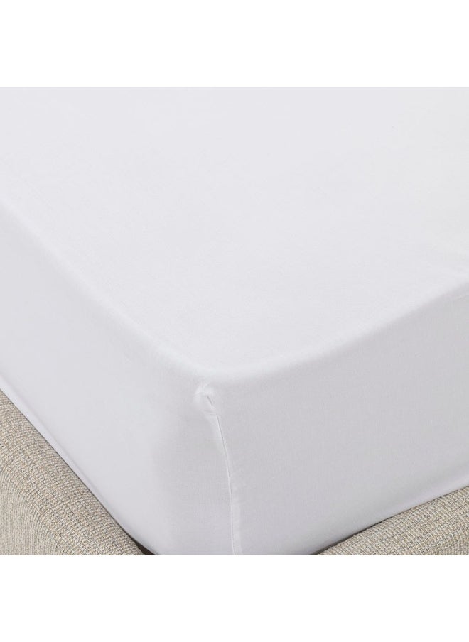 Ashley Super King-Sized Fitted Sheet Set, White - 300 Tc, 200X200 Cm