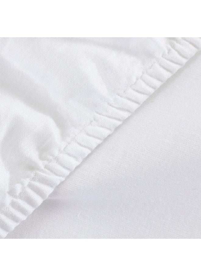 Ashley Super King-Sized Fitted Sheet Set, White - 300 Tc, 200X200 Cm