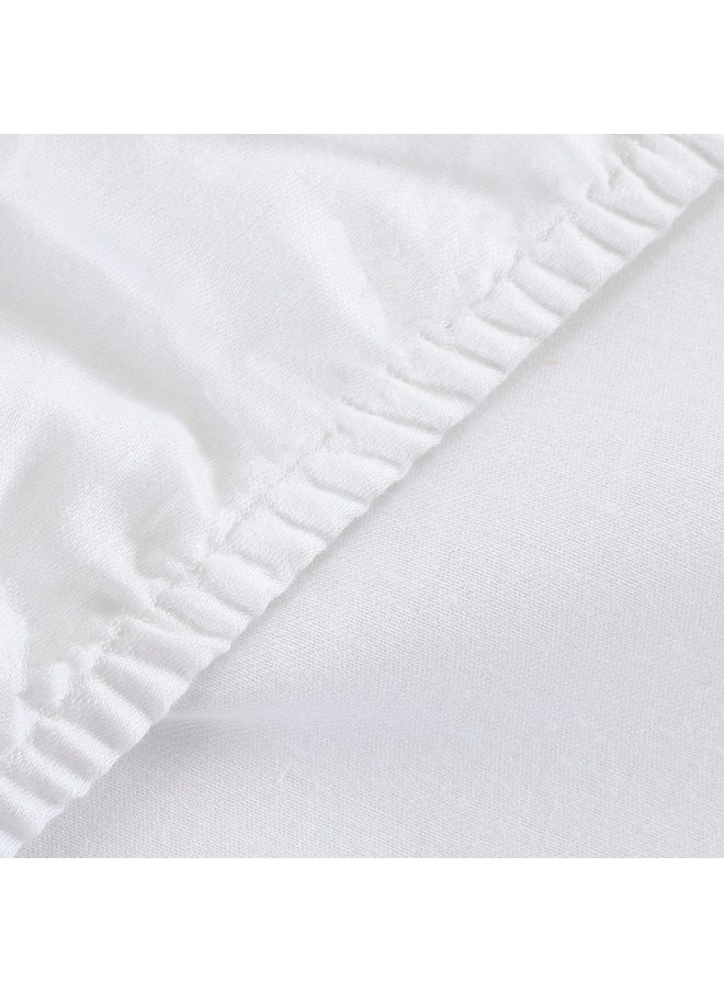 Ashley Queen-Sized Fitted Sheet Set, White - 300 Tc, 150X200 Cm