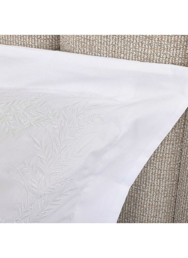 Ella Pillow Case, White - Set Of 2, 200 Tc, 50X75 Cm