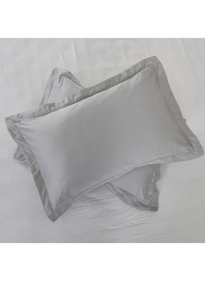 Luxury Egyptian Cotton 2- Pieces Pillowcase Set, Silver - 50X75Cm