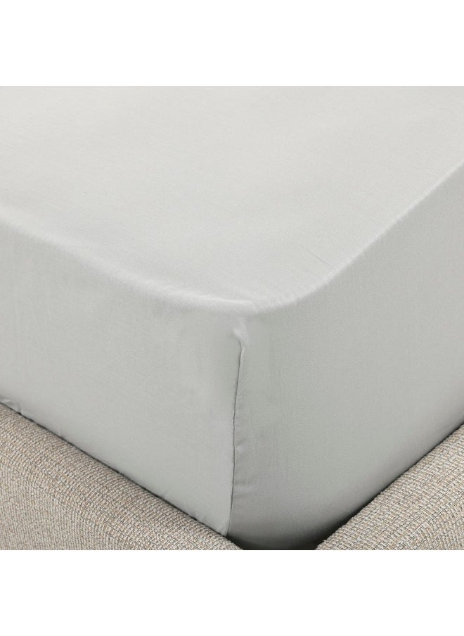 Ashley Single-Sized Fitted Sheet Set, Silver - 300 Tc, 120X200 Cm