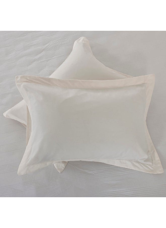 Luxury Egyptian Cotton 2- Pieces Pillowcase Set, Ivory - 50X75Cm