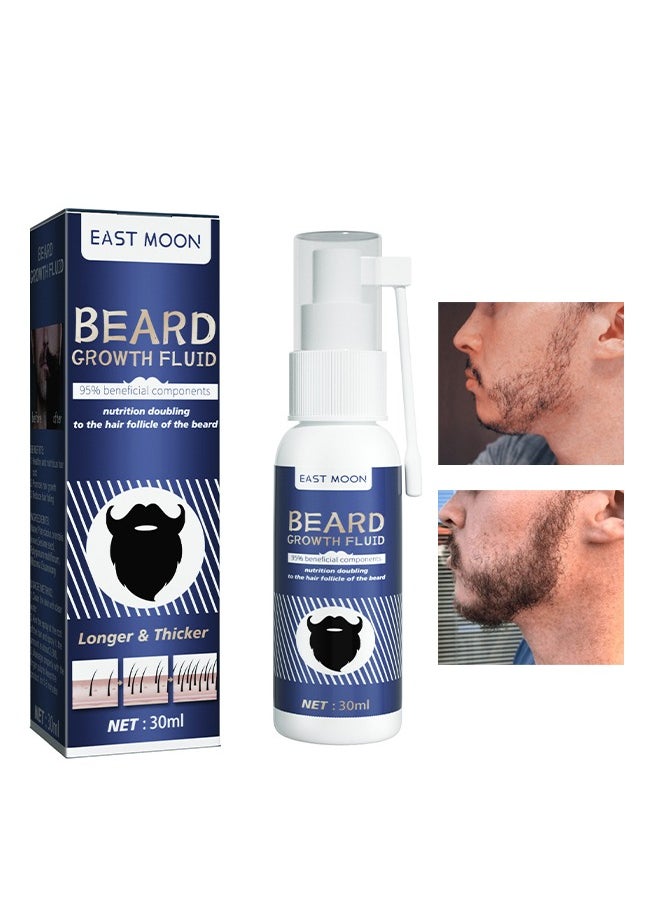 Beard Growth Fluid, Reduce Hair Falling, Thickening Care Maintenance Liquid, Moisturizing Beard Growth Spray 30ML