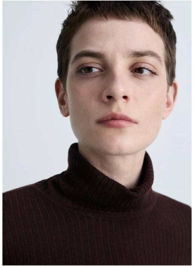 Wool Blend Turtleneck Sweater