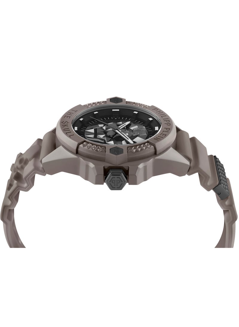 The $Kull Ecoceramic Gent Watch With Black Dial & Grey Silicone Strap