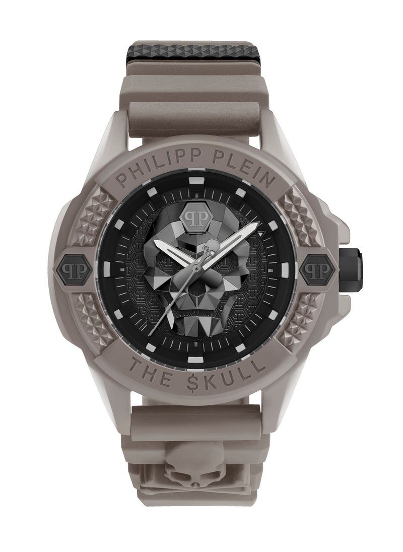 The $Kull Ecoceramic Gent Watch With Black Dial & Grey Silicone Strap