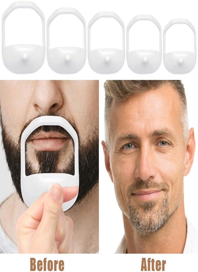 5-piece beard styling template set-White