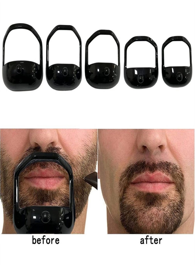 5-piece beard styling template set-Black