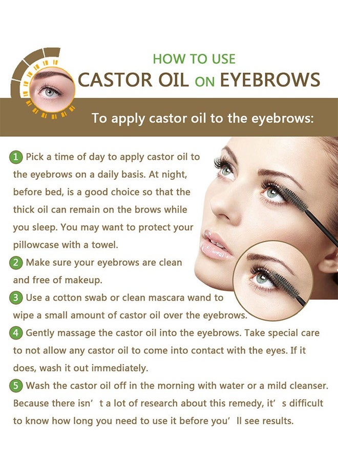 Castor Oil Eyelash Serum, Roll Dense and Slender Eyelash Essential Oil, Natural Growth Mascara Essence 10ML