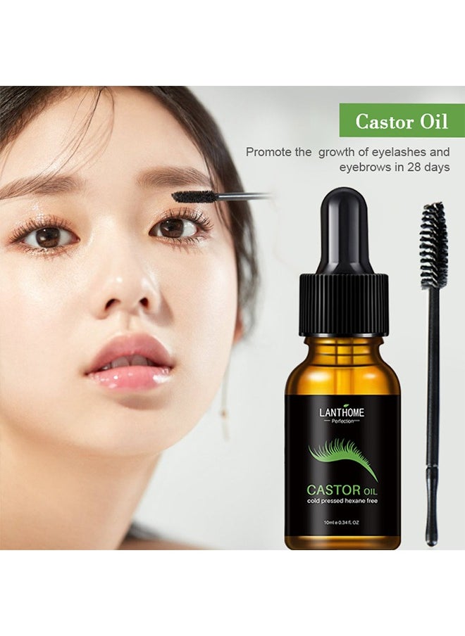 Castor Oil Eyelash Serum, Roll Dense and Slender Eyelash Essential Oil, Natural Growth Mascara Essence 10ML