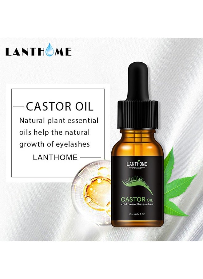 Castor Oil Eyelash Serum, Roll Dense and Slender Eyelash Essential Oil, Natural Growth Mascara Essence 10ML