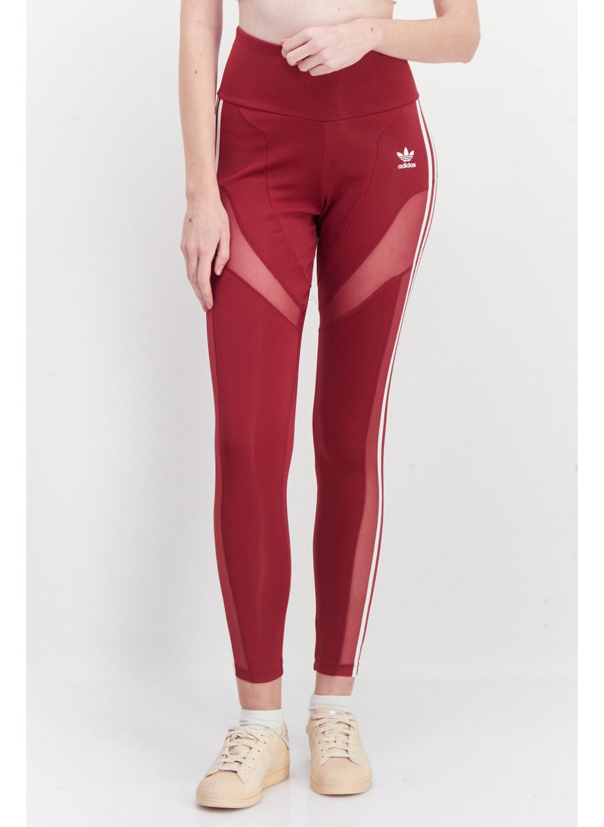 Women Sportswear Fit Brand Logo Training Leggings, Red