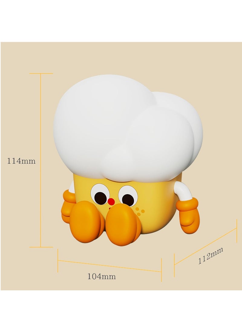 PopCorn Night Light  Cute Light Up Silicone Dimmable Nursery Nightlight Rechargeable Bedside Touch Lamp