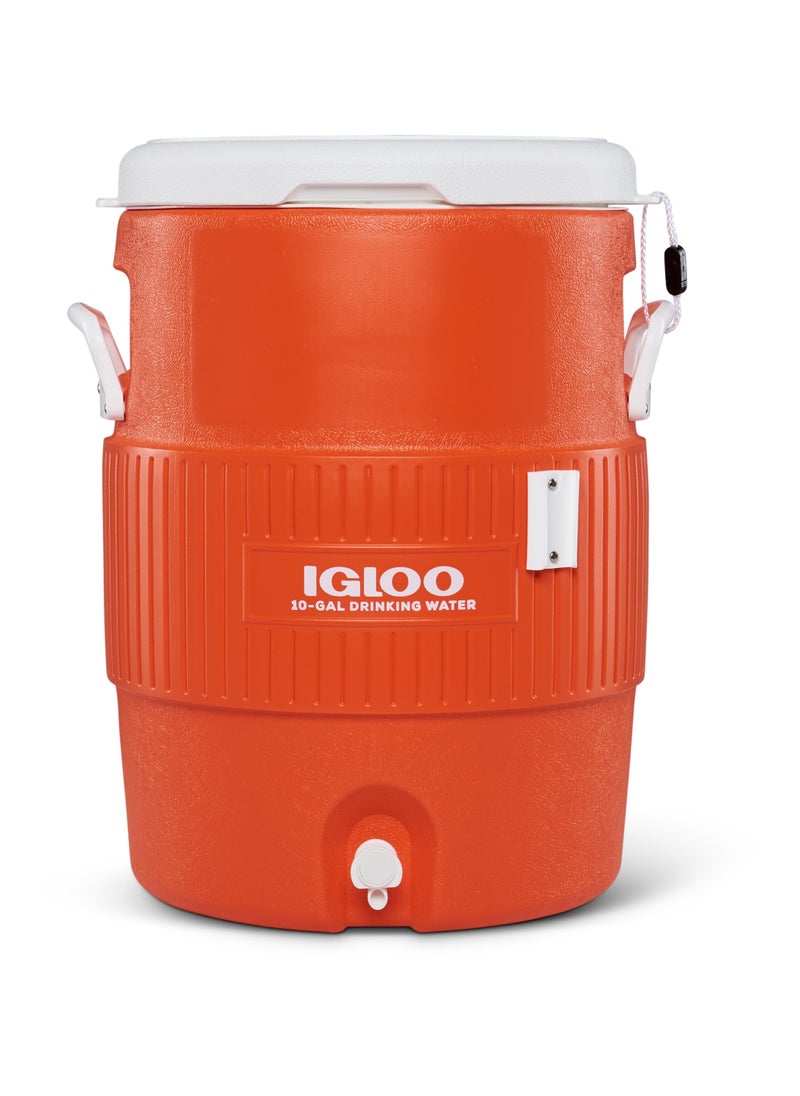 Igloo-10 Gallon Seat Top With Cup Dispenser - Orange