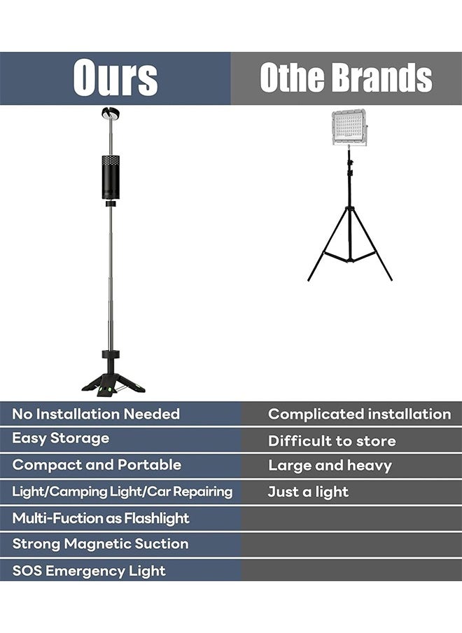 Outdoor Camping LED Telescopic Flashlight with Tripod Nuts Multifunctional Rechargeable Retractable Torch Light Table Lamp