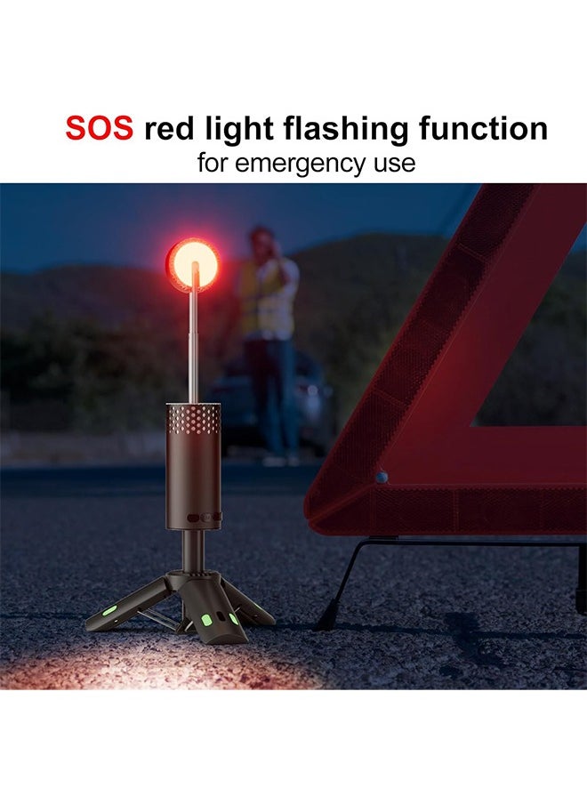 Outdoor Camping LED Telescopic Flashlight with Tripod Nuts Multifunctional Rechargeable Retractable Torch Light Table Lamp