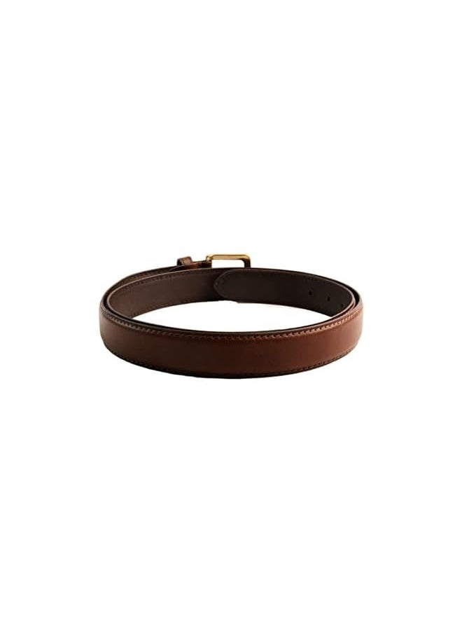 Men's Grain Leather Double-Stich Casula Belt, 35mm