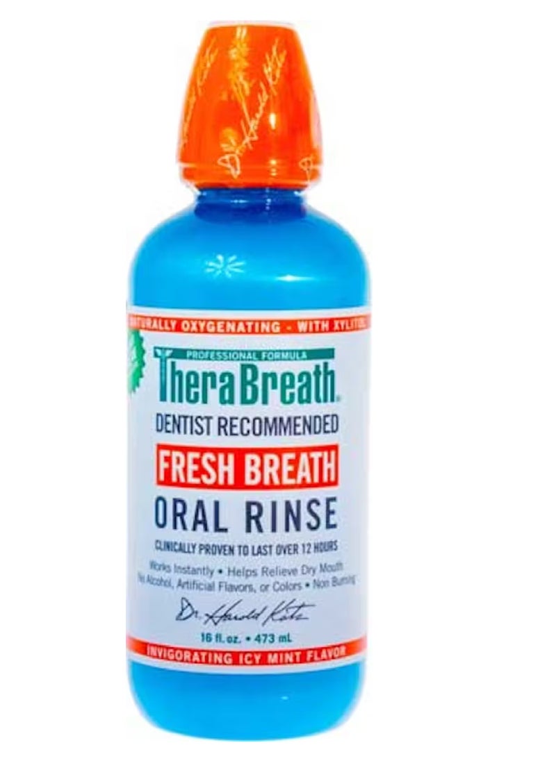 THERA BREATH ORAL RINSE ICY MINT 473ML