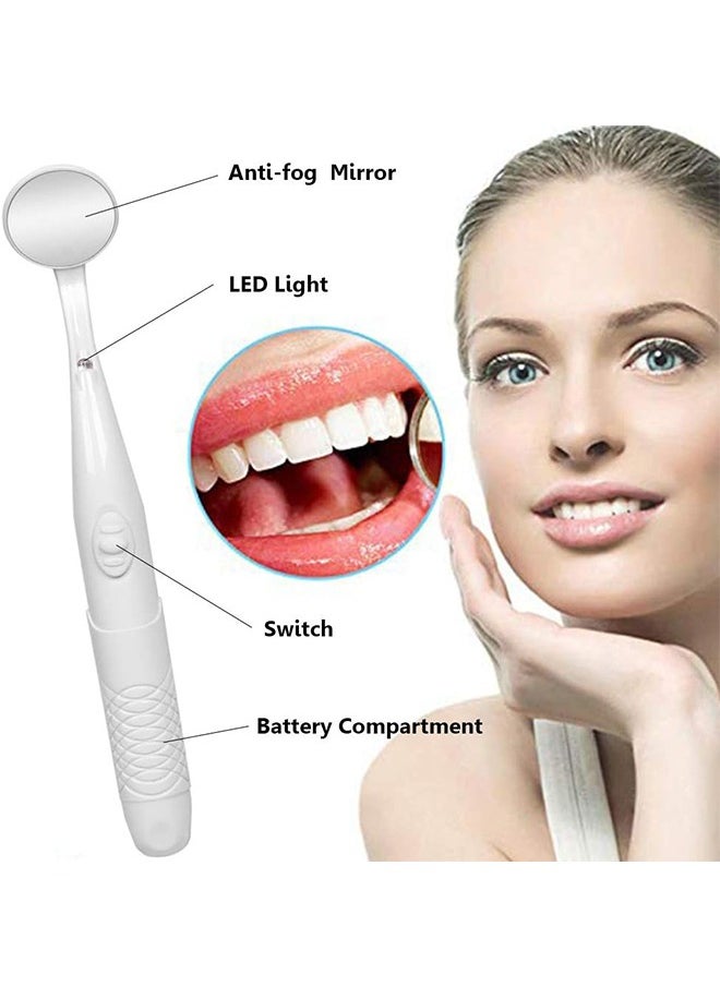 Dental Mirror with Light, Teeth Inspection LED Mirror, Anti-Fog Mouth Mirror, Dentist Oral Care Tool