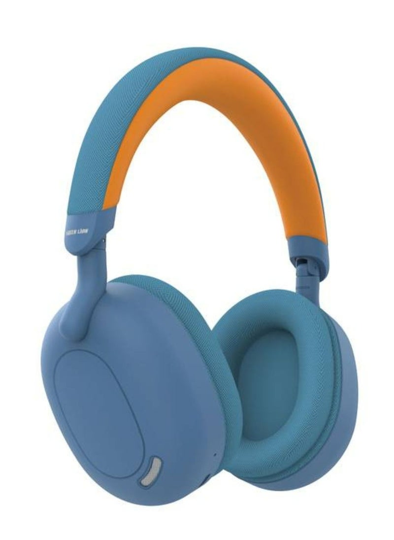 Sunstone Headphones, 10 m Working Distance, AUX Support, 36 Hours Bluetooth Playing Time, 300 mAh Battery, Blue / Orange